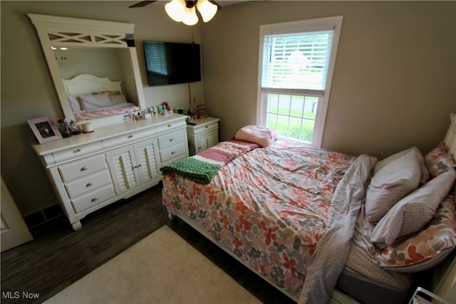 615 Wolf Ave, Wadsworth, OH 44281 - bedroom featuring dark wood-type flooring and ceiling fan