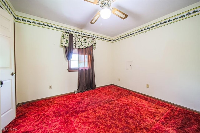12793 New London Eastern Rd, Spencer, OH 44275 - unfurnished room featuring baseboards, carpet floors, and a ceiling fan