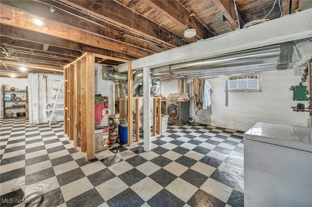 4521 W 147th St, Cleveland, OH 44135 - basement with tile patterned floors and washer / dryer