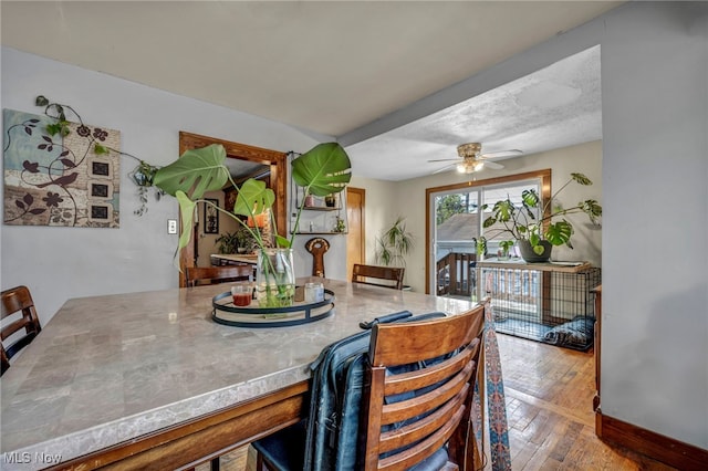 4521 W 147th St, Cleveland, OH 44135 - dining space with hardwood / wood-style flooring and ceiling fan