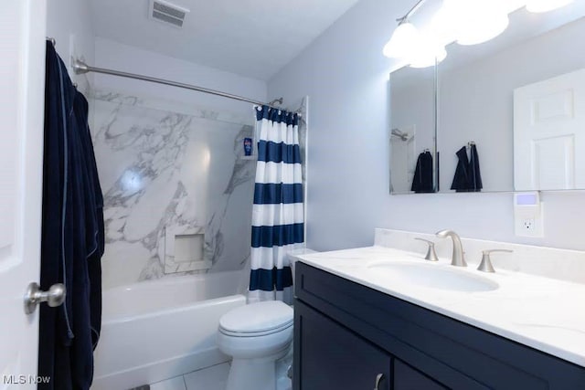 5940 Hansom Dr, Solon, OH 44139 - bathroom with vanity, shower / bath combo, and toilet