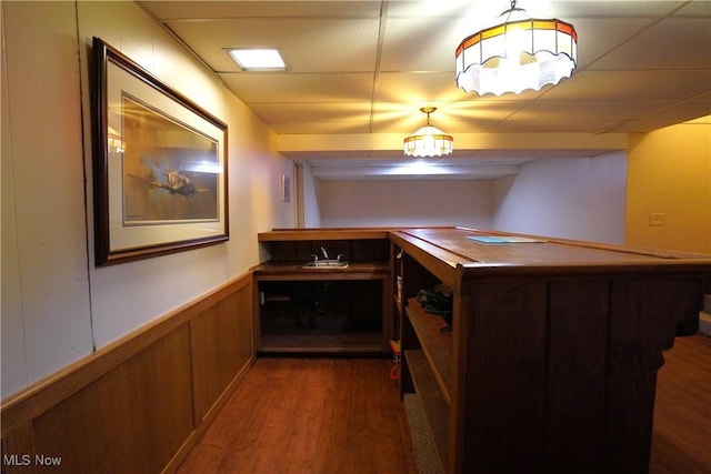 1818 Steiner St NW, North Canton, OH 44720 - bar featuring dark wood finished floors and a wainscoted wall