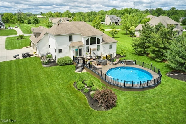 7355 Hunters Glen Ln, Seville, OH 44273 - back of house featuring an outdoor hangout area and a shingled roof