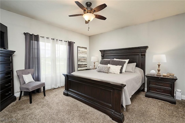 7355 Hunters Glen Ln, Seville, OH 44273 - bedroom with light colored carpet and ceiling fan