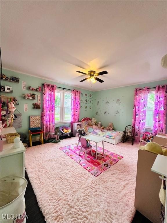 418 Main St, Philo, OH 43771 - bedroom with ceiling fan and carpet