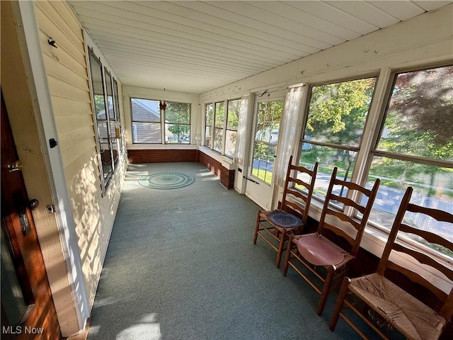 610 N 5th St, Cambridge, OH 43725 - sunroom with carpet and wooden ceiling