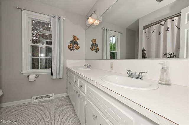 12115 Fowlers Mill Rd, Chardon, OH 44024 - bathroom with double vanity and baseboards