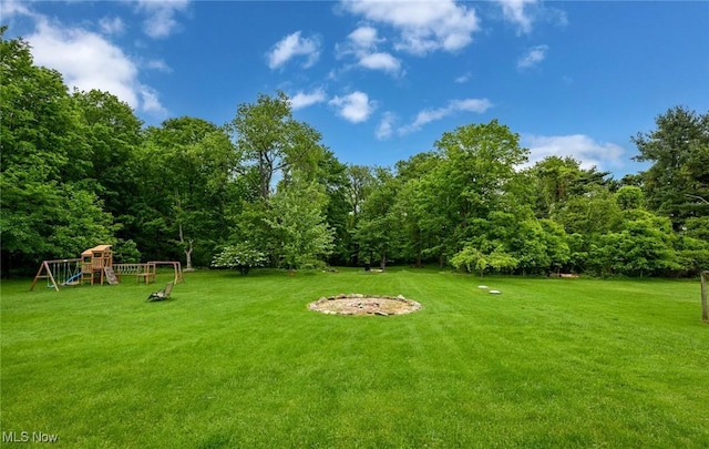 12115 Fowlers Mill Rd, Chardon, OH 44024 - view of green lawn with a playground