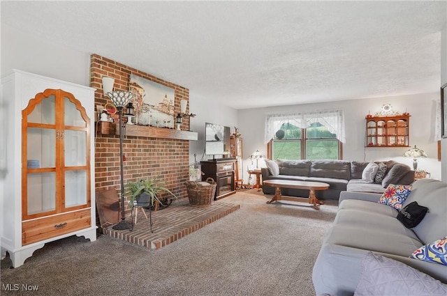 22010 Mountz Rd, Minerva, OH 44657 - living room with carpet flooring and a textured ceiling