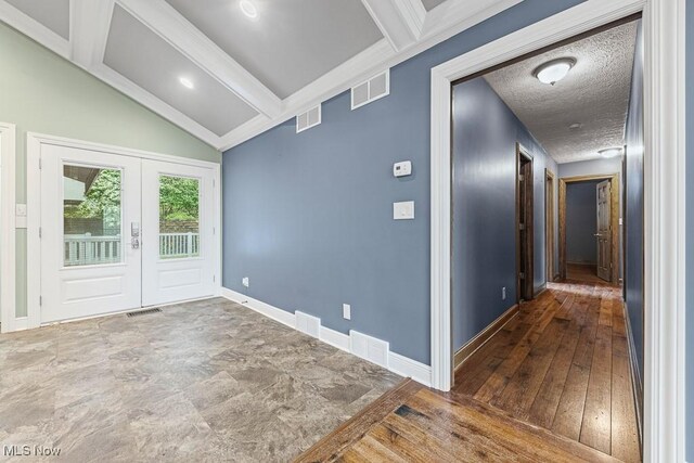 153 Cheyenne Trl, Malvern, OH 44644 - foyer entrance with french doors, baseboards, and hardwood / wood-style floors