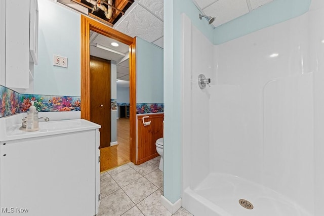 153 Cheyenne Trl, Malvern, OH 44644 - full bathroom with a shower stall, vanity, and tile patterned floors