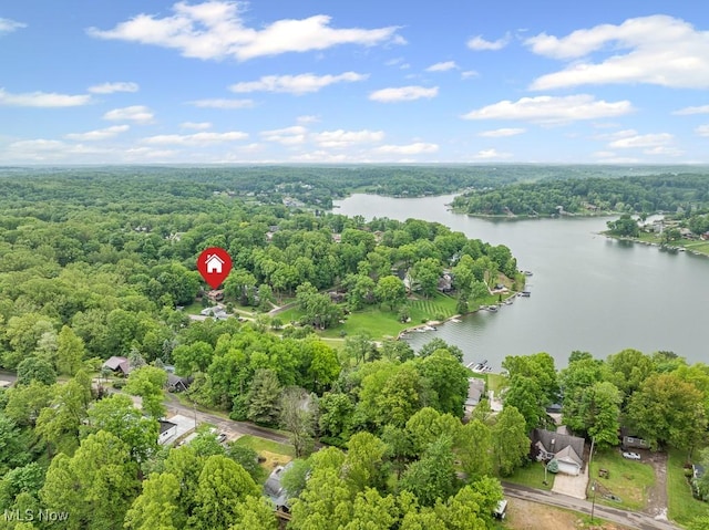 153 Cheyenne Trl, Malvern, OH 44644 - bird's eye view of a nearby body of water and a heavily wooded area