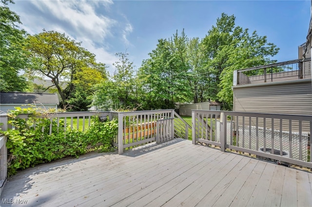 21650 Wilmore Ave, Euclid, OH 44123 - wooden terrace with view of scattered trees