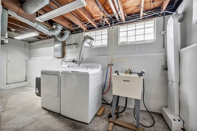 21650 Wilmore Ave, Euclid, OH 44123 - washroom featuring washing machine and dryer and electric panel