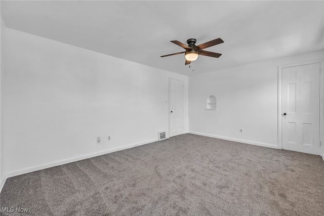 21650 Wilmore Ave, Euclid, OH 44123 - empty room featuring ceiling fan, carpet, and baseboards