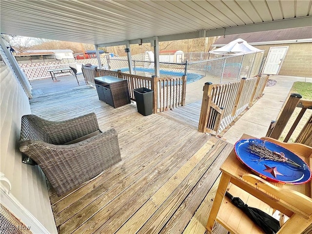 115 Rhodes Ave, Dillonvale, OH 43917 - deck featuring a fenced backyard and an outbuilding
