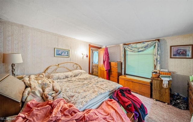 1092 State Route 46 N, Jefferson, OH 44047 - carpeted bedroom with wallpapered walls