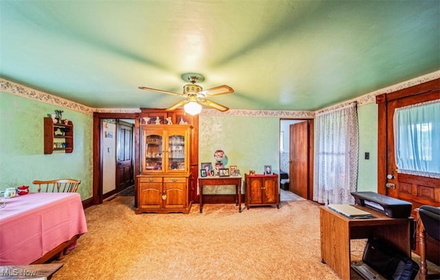 1092 State Route 46 N, Jefferson, OH 44047 - carpeted bedroom featuring wallpapered walls