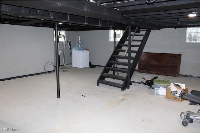504 Williams Ave, East Liverpool, OH 43920 - below grade area featuring washer / clothes dryer and stairs