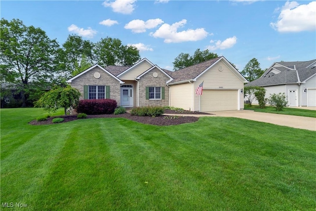 28420 Glen Hollow Ln, Olmsted Falls, OH 44138 - single story home featuring concrete driveway, a garage, and a front lawn