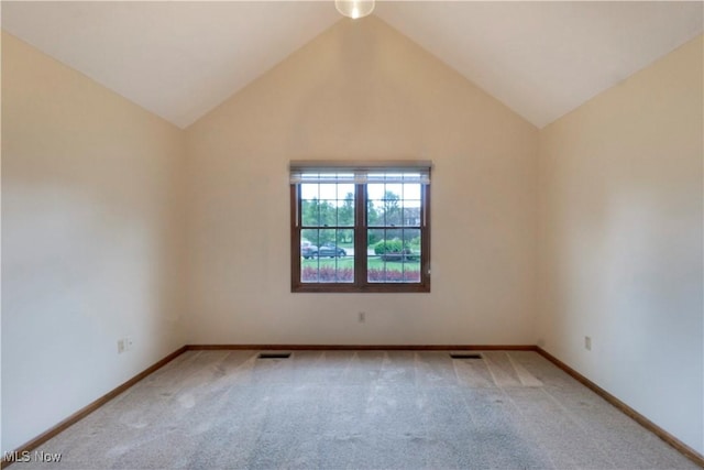 28420 Glen Hollow Ln, Olmsted Falls, OH 44138 - carpeted spare room with baseboards and vaulted ceiling