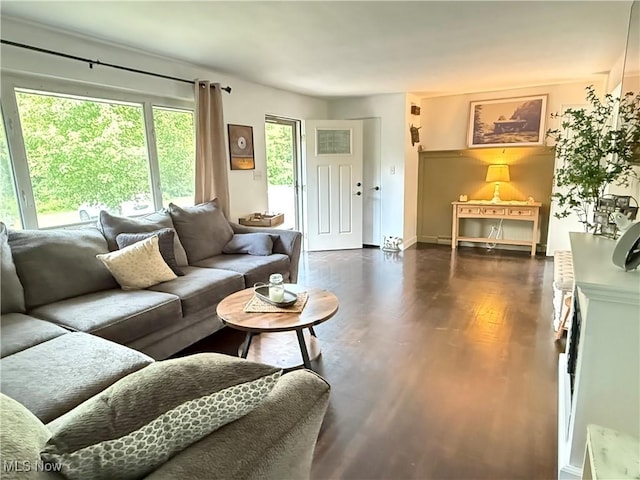 250 Crystal Ln, Weirton, WV 26062 - living area with dark wood finished floors and baseboards