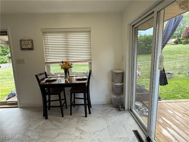 250 Crystal Ln, Weirton, WV 26062 - dining area featuring healthy amount of natural light and baseboards