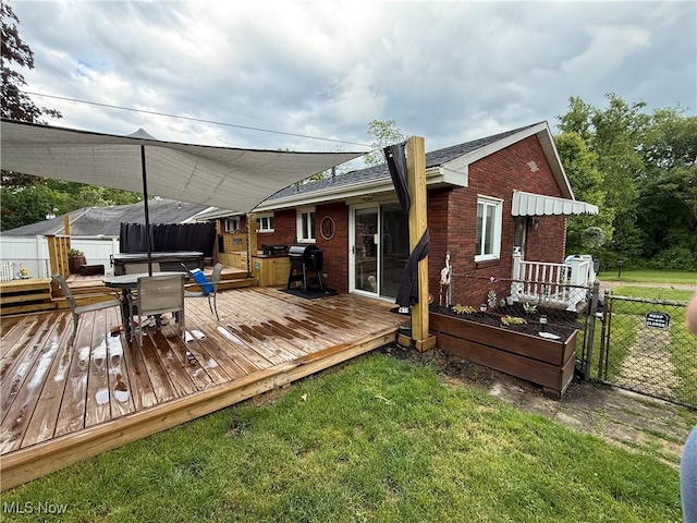 250 Crystal Ln, Weirton, WV 26062 - deck with area for grilling and a hot tub
