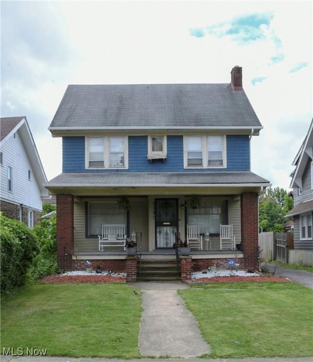 3308 Cedarbrook Rd, Cleveland Heights, OH 44118 - view of front of property featuring a chimney and covered porch