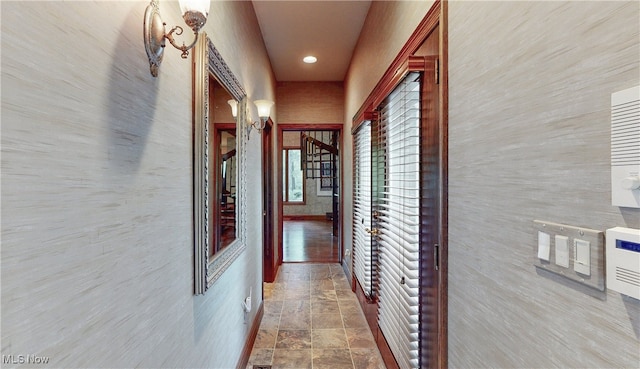 5360 Som Center Rd, Solon, OH 44139 - corridor with stone finish flooring and recessed lighting