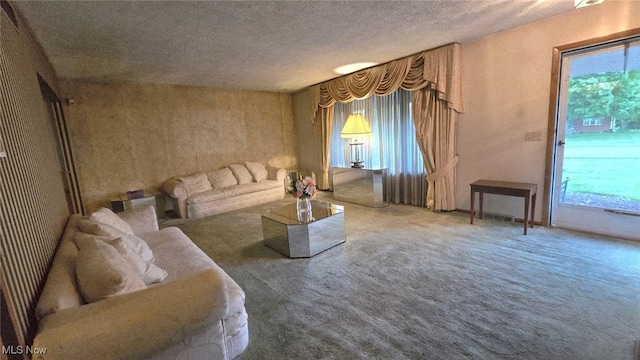 2941 Regal Dr NW, Warren, OH 44485 - living area with a textured ceiling and carpet flooring