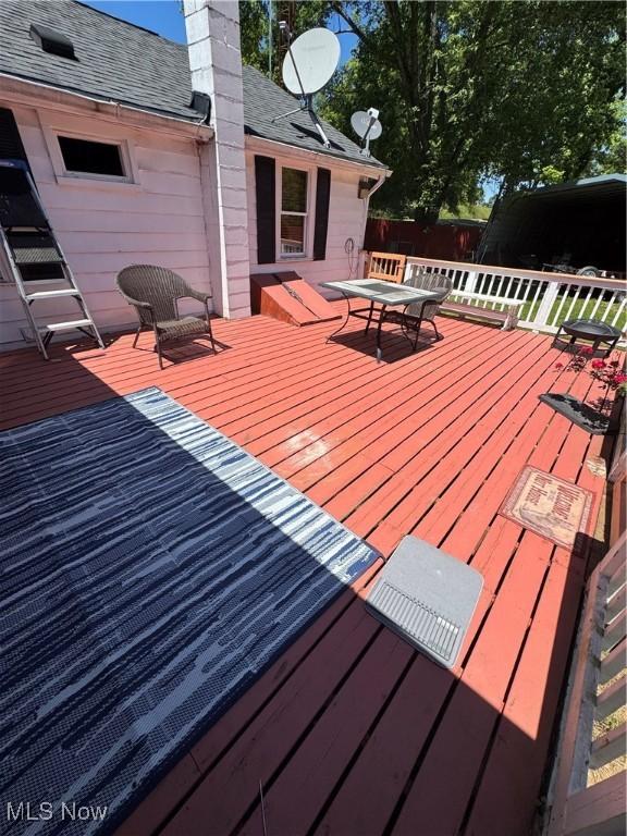 4940 State Route 26, Marietta, OH 45750 - wooden terrace featuring outdoor dining space