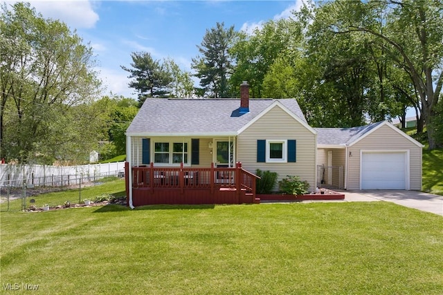 4650 16th St NW, Canton, OH 44708 - view of front facade with concrete driveway, roof with shingles, a chimney, and a porch