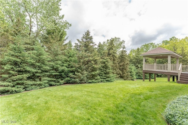 6951 Bunbury Ln, Concord, OH 44077 - view of green lawn with a gazebo and a wooden deck