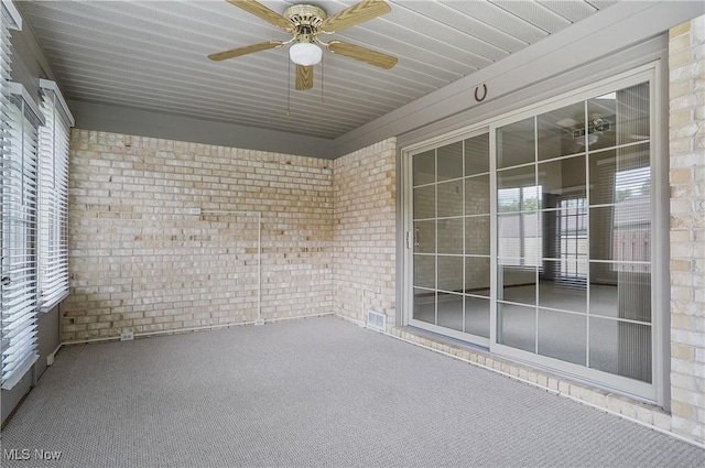 820 Southwestern Run Unit 43, Poland, OH 44514 - unfurnished sunroom featuring ceiling fan