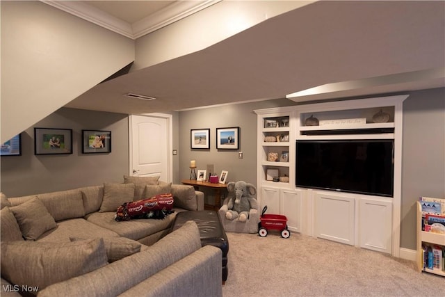 10957 Mogadore Ave NW, Uniontown, OH 44685 - living area with ornamental molding and light colored carpet