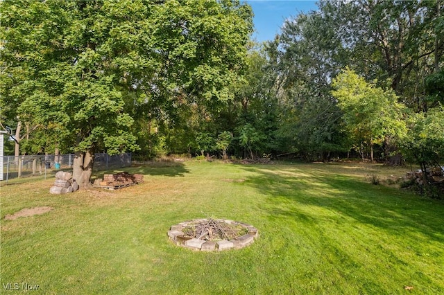 360 Woodside Ave NE, North Canton, OH 44720 - view of yard with a fire pit