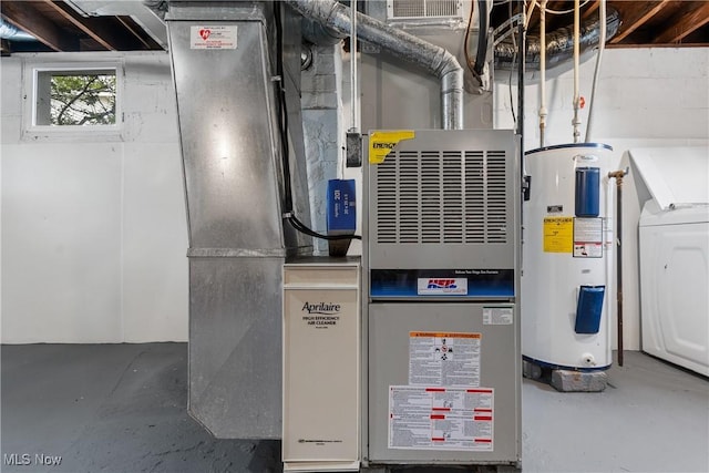 360 Woodside Ave NE, North Canton, OH 44720 - utilities with water heater, washer / dryer, and heating unit