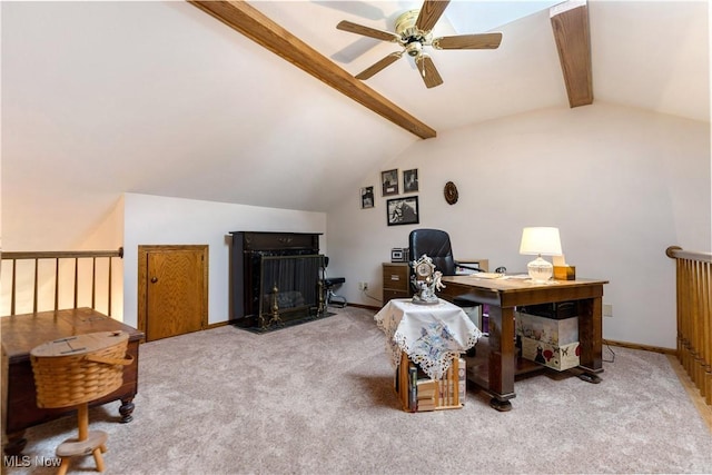 3645 Glen Eagles Blvd, Green, OH 44685 - carpeted home office featuring ceiling fan and baseboards