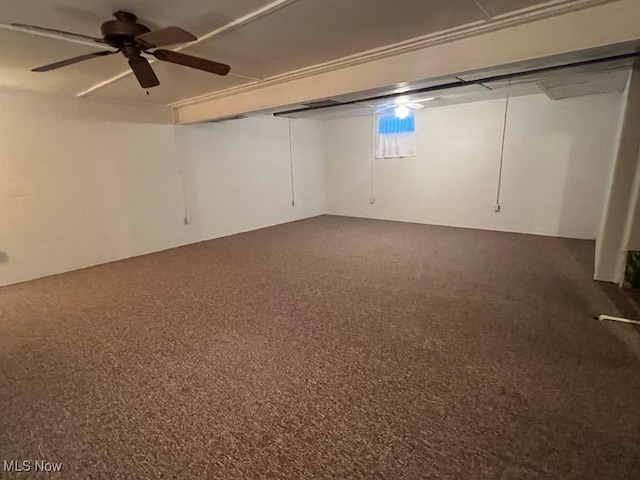 139 E Walnut St, Barnesville, OH 43713 - below grade area with ceiling fan