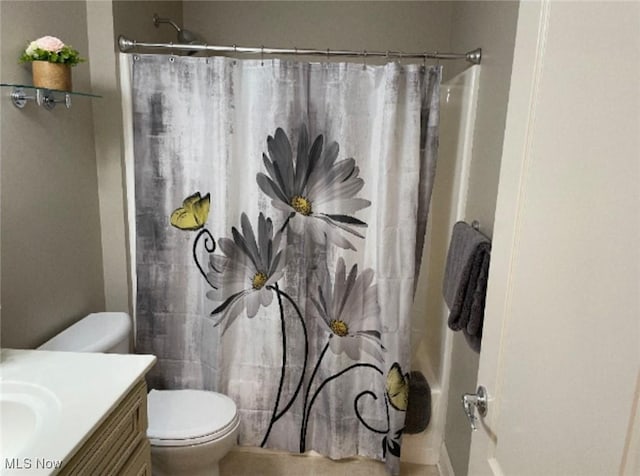 170 Sandy Ct Unit 11, New Middletown, OH 44442 - bathroom featuring vanity, toilet, and a shower with curtain