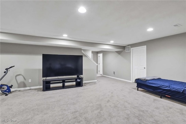 4527 Cupola Dr, Lorain, OH 44053 - finished below grade area with baseboards, carpet, and recessed lighting