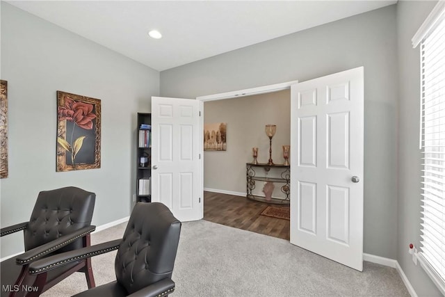 4527 Cupola Dr, Lorain, OH 44053 - office with carpet, baseboards, and recessed lighting