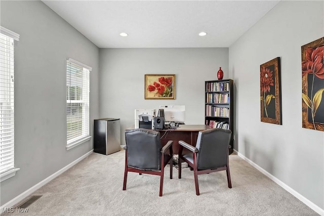 4527 Cupola Dr, Lorain, OH 44053 - carpeted office featuring baseboards and recessed lighting