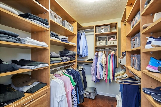 5074 Tall Timbers Dr, Richfield, OH 44286 - spacious closet with dark wood finished floors