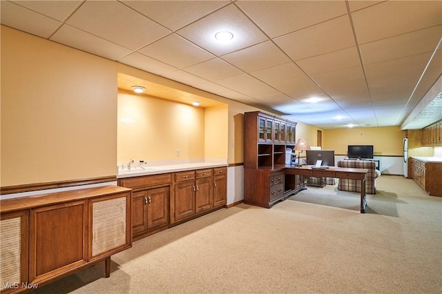 5074 Tall Timbers Dr, Richfield, OH 44286 - office area featuring light carpet and a sink