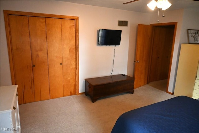 5399 N Elyria Rd, West Salem, OH 44287 - carpeted bedroom featuring a closet and a ceiling fan