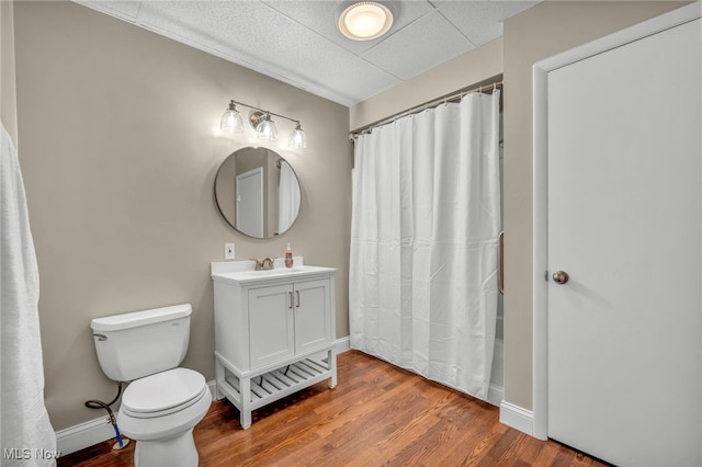 6567 S Pricetown Rd, Berlin Center, OH 44401 - bathroom with vanity, toilet, wood finished floors, baseboards, and shower / bath combo