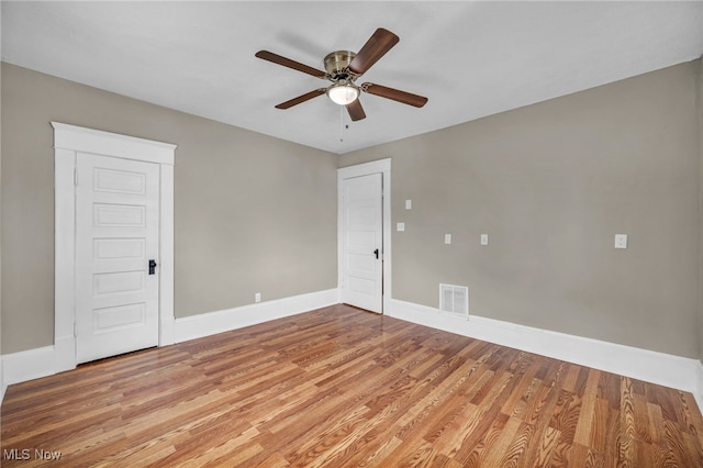 6567 S Pricetown Rd, Berlin Center, OH 44401 - empty room featuring a ceiling fan, baseboards, and light wood-type flooring
