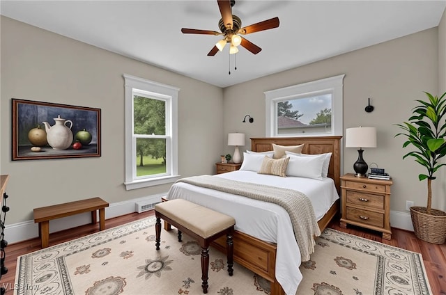 6567 S Pricetown Rd, Berlin Center, OH 44401 - bedroom with wood finished floors, baseboards, and ceiling fan